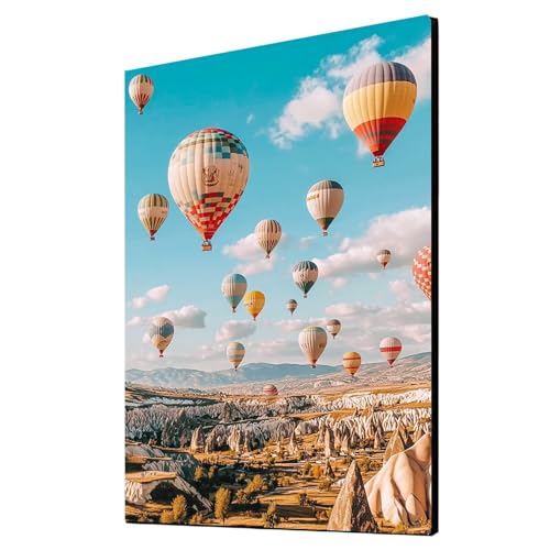Diamond Painting Heißluftballon Vollbohrer Diamant Malen Nach Zahlen Landschaft mit Diamond Painting Zubehör Set, Diamant Cross Stitch Stickerei Bastelset Erwachsene, Zimmer Deko 90x120cm 1ZSH-13489 von Generic