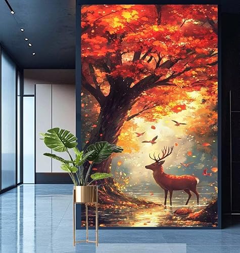 Diamond Painting Herbst Diamont Painting Bilder Reh Malen Nach Zahlen Set für Kinder Erwachsene,5D Voll Crystal Bastelset Mädchen Mosaikherstellung,DIY Diamant Malerei für Geschenke 30x60cm E809 von Generic
