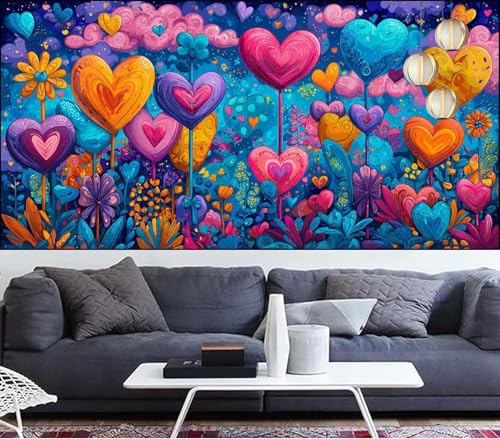 Diamond Painting Herz Diamond Painting Kinder Abstrakt Diamant Malerei Anfänger Diamant Kunst Malerei Stickerei set,DIY Malen Nach Zahlen Bastelset Erwachsene Kristall Puzzle,Geschenke 30x60cm VQ-582 von Generic