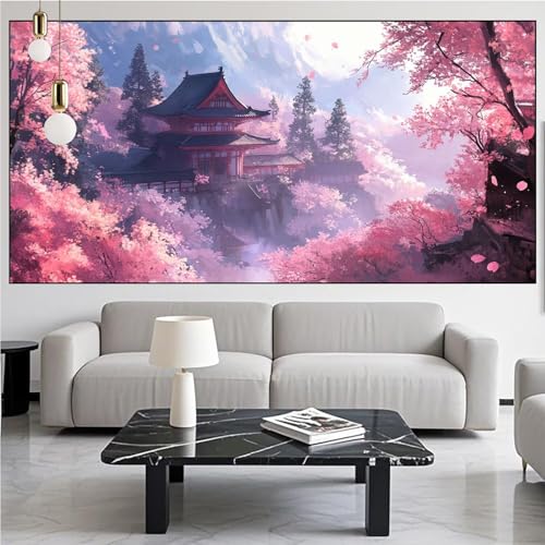 Diamond Painting Japan Diamond Painting Erwachsene 30x80cm Diamant Malerei Landschaft Malen Nach Zahlen DIY Strass Kunst Mosaikherstellung Crystal Stickerei Malerei Kits,Home Dekor Geschenke KM-613 von Generic