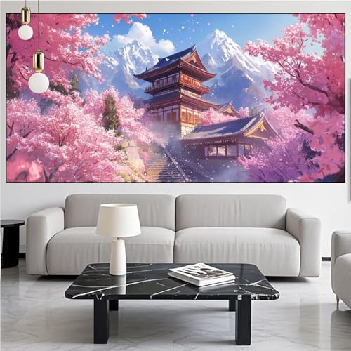 Diamond Painting Japan Diamond Painting Erwachsene Groß xxl 80x160cm Diamant Malerei,Gifts Landschaft Malen Nach Zahlen DIY Strass Kunst Mosaikherstellung Crystal Stickerei Malerei,Gifts Kits KM-189 von Generic