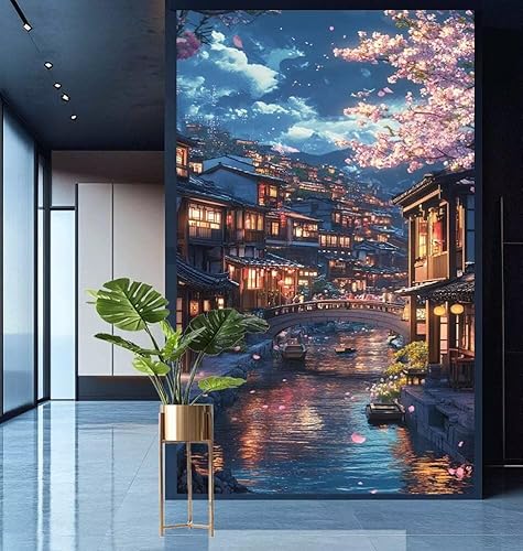 Diamond Painting Japan Diamond Painting Erwachsene Groß xxl 80x200cm Diamant Malerei Bergblick Malen Nach Zahlen DIY Strass Kunst Mosaikherstellung Crystal Stickerei Malerei Kits,Home Dekor Gifts E830 von Generic