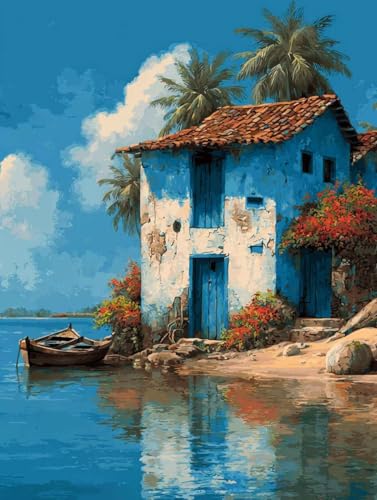 Diamond Painting Kabine, Landschaft Diamond Painting Erwachsene Anfänger 5D DIY Full Runden Drill Diamant Strass Kristall Kreuzstich Stickerei Paint für Deko Schlaffür, Geschenke 90x120cm -wyl2506ME von Generic