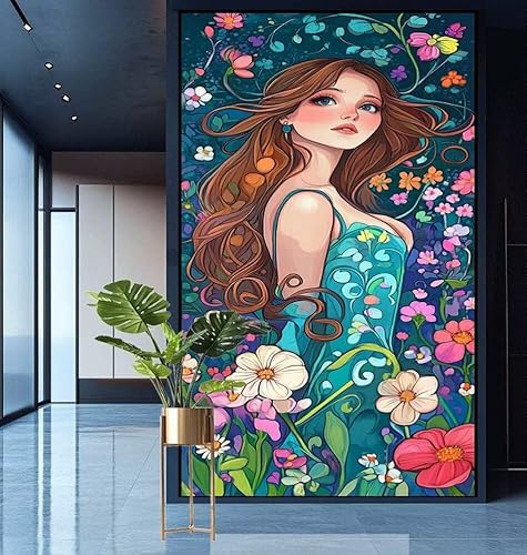 Diamond Painting Karikatur Diamont Painting Bilder Schönheit Malen Nach Zahlen Set für Kinder Erwachsene,5D Crystal Bastelset Mädchen Mosaikherstellung,DIY Diamant Malerei für Geschenke 40x70cm E562 von Generic