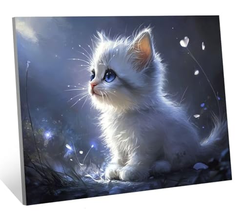 Diamond Painting Katze Diamant Painting Bilder Tier Diamant Kunst Malerei Stickerei Set, DIY Vollbohrer Bastelset Erwachsene Diamanten, Als Geschenk, Zur Entspannung und Als Wanddeko 40x30 cm H-5493 von Generic