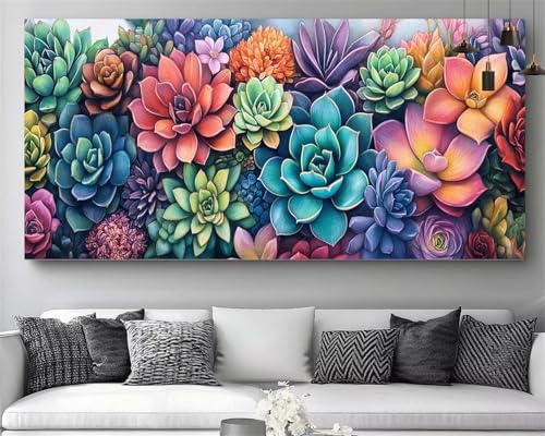Diamond Painting Kinder Blume Diamant Painting Farbe Diammant Malerei Bilder Mädchen,DIY 5D Kristall Stickerei Kit,Volldiamant Strass Mosaik Art Leinwand Bastelset Für Home Dekor Gift 50x150cm M309 von Generic