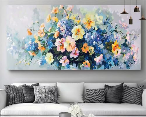 Diamond Painting Kinder Blume Diamant Painting Farbe Diammant Malerei Bilder Mädchen,DIY 5D Kristall Stickerei Kit,Volldiamant Strass Mosaik Art Leinwand Bastelset Für Home Dekor Gift 70x140cm M318 von Generic