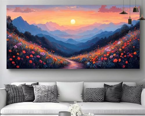 Diamond Painting Kinder Blume Diamant Painting Untergehende Sonne Diammant Malerei Bilder Mädchen,DIY 5D Kristall Stickerei Kit,Volldiamant Strass Mosaik Art Leinwand Bastelset Gift 40x120cm M398 Diamond Painting Kinder Blume Diamant Painting Untergehende Sonne Diammant Malerei Bilder Mädchen,DIY 5D Kristall Stickerei Kit,Volldiamant Strass Mosaik Art Leinwand Bastelset Gift 40x120cm M398 von Generic