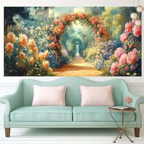 Diamond Painting Kinder Garten Diamond Painting Erwachsene Groß XXL 100×200cm Diamant Art Bilder Peony Malen Nach Zahlen DIY 5D Diamant Malerei Crystal Art Bastelset Deko Wohnzimmer,Geschenke T436 von Generic