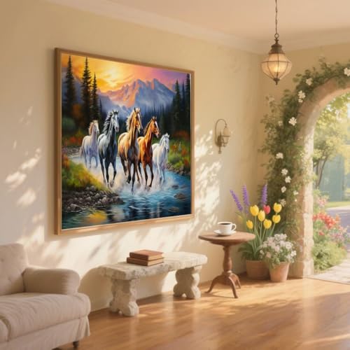 Diamond Painting Kinder Sonnenuntergang Diamant Painting Bilder Pferd Diamant Malerei kits Erwachsene 80x120cm DIY Stickerei Kreuzstich Malen Nach Zahlen Anfänger Mosaik Bastelset,Deko Geschenke ZQ567 Diamond Painting Kinder Sonnenuntergang Diamant Painting Bilder Pferd Diamant Malerei kits Erwachsene 80x120cm DIY Stickerei Kreuzstich Malen Nach Zahlen Anfänger Mosaik Bastelset,Deko Geschenke ZQ567 von Generic