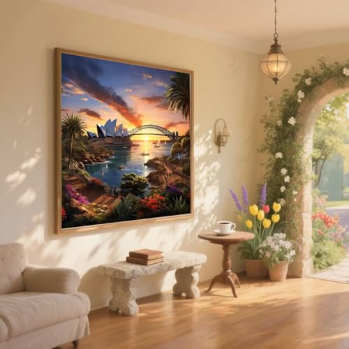 Diamond Painting Kinder Sonnenuntergang Diamant Painting Bilder Sydney Opera House Diamant Malerei kits Erwachsene 30x40cm DIY Stickerei Kreuzstich Malen Nach Zahlen Anfänger Bastelset,Geschenke ZQ579 Diamond Painting Kinder Sonnenuntergang Diamant Painting Bilder Sydney Opera House Diamant Malerei kits Erwachsene 30x40cm DIY Stickerei Kreuzstich Malen Nach Zahlen Anfänger Bastelset,Geschenke ZQ579 von Generic