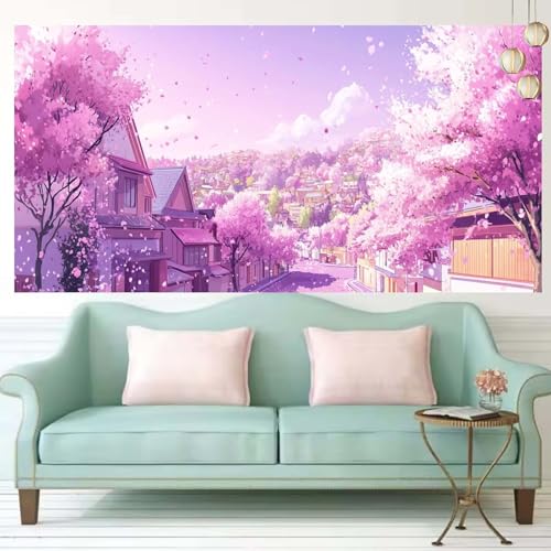 Diamond Painting Kinder Stadt Diamond Painting Erwachsene 50×100cm Diamant Art Bilder Flower Malen Nach Zahlen DIY 5D Diamant Malerei Crystal Art Bastelset für Zimmer Deko Wohnzimmer,Geschenke T1008 von Generic