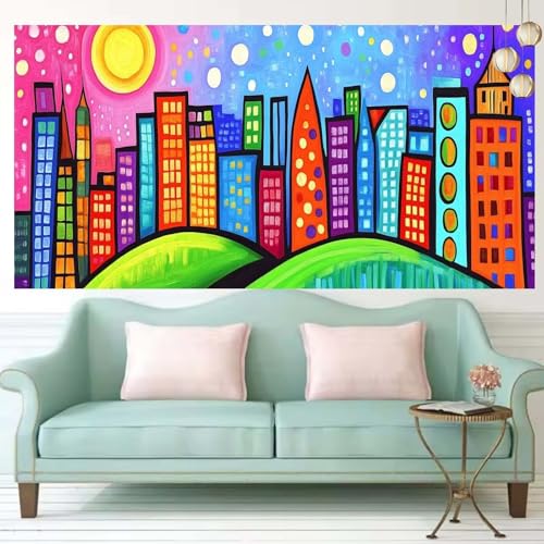Diamond Painting Kinder Stadt Diamond Painting Erwachsene Small 30×75cm Diamant Art Bilder Cartoon Malen Nach Zahlen DIY 5D Diamant Malerei Crystal Art Bastelset Zimmer Deko Wohnzimmer,Geschenke T1010 von Generic