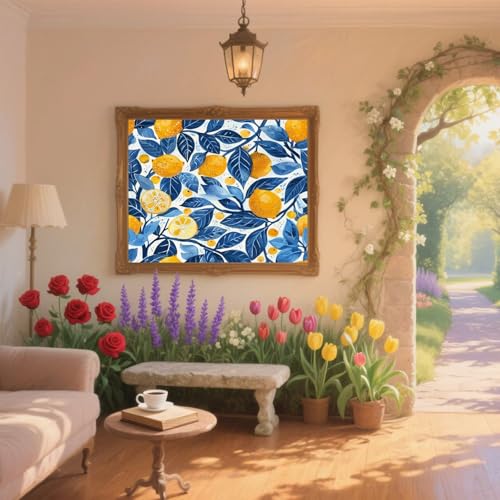 Diamond Painting Kinder Zitrone Diamant Painting Bilder Modern Diamant Malerei kits Erwachsene 50x70cm DIY Stickerei Kreuzstich Malen Nach Zahlen Anfänger Mosaik Bastelset,Home Deko Geschenke ZQ635 von Generic