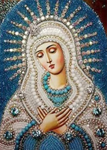 Diamond Painting Kits for Adults Virgin Mary DIY 5D Diamond Painting Pictures with Round Full Drill Crystal Rhinestone Diamonds Paintings Gem Art and Crafts for Wall Decor Gifts,30x40cm,Frameless von Generic