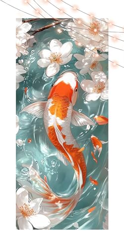 Diamond Painting Koi, Diamant Painting Bilder Erwachsene Blume, DIY Diamond Art Kinder Malen Nach Zahlen Bastelset, 5D Diamant Kunst Malerei Stickerei Set, Geschenke Home Wand Dekor 60x130cm T1213 von Generic