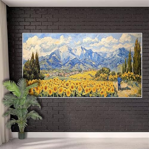 Diamond Painting Land Diamant Painting Kinder Sonnenblume,5D DIY Diamant Mosaikherstellung Set Mädchen Anfänger,Full Drill Diamant Kunst Malerei Bastelset Aesthetic für Wanddekorationen 50x100cm j-894 von Generic