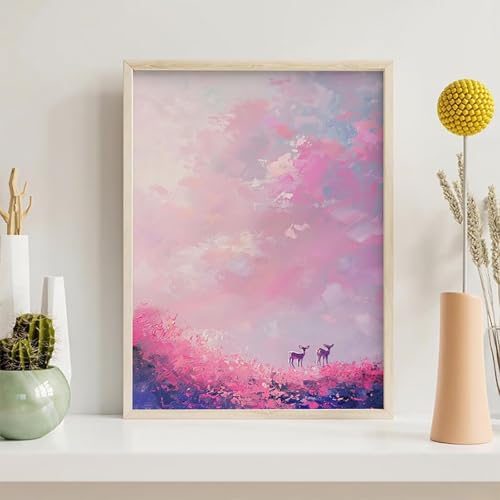 Diamond Painting Landschaft, Blume Diamond Painting Erwachsene Anfänger, DIY 5D Runder Vollbohrer Diamant Malerei Stickerei Set Kreuzstich Set zur Home Wand Dekoration Geschenke 80x100 cm PjY80 8-0 von Generic