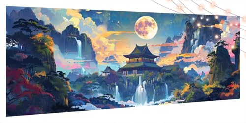 Diamond Painting Landschaft, Diamant Painting Bilder Erwachsene Mond, DIY Diamond Art Kinder Malen Nach Zahlen Bastelset, 5D Diamant Kunst Malerei Stickerei Set,Geschenke Home Wand Dekor 90x180cm T187 von Generic