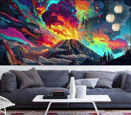 Diamond Painting Landschaft Diamant Painting Bilder Vulkan Malen Nach Zahlen Erwachsene DIY Mosaikherstellung Puzzle,Diamant Malerei Stickerei Kreuzstich set,Deko Geschenke für Frauen 100x300cm VQ-610 von Generic