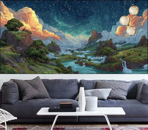 Diamond Painting Landschaft Diamant Painting Bilder Wald Malen Nach Zahlen Erwachsene DIY Mosaikherstellung Puzzle,Diamant Malerei Stickerei Kreuzstich set,Deko Geschenke für Frauen 100x300cm VQ-613 von Generic