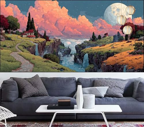 Diamond Painting Landschaft Diamond Painting Kinder Mond Diamant Malerei Anfänger Diamant Kunst Malerei Stickerei set,DIY Malen Nach Zahlen Bastelset Erwachsene Kristall Puzzle,Gift 100x300cm VQ-615 von Generic