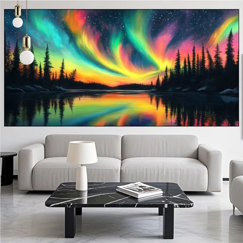 Diamond Painting Landschaft Diamont Painting Bilder Aurora Malen Nach Zahlen Set für Kinder Erwachsene,5D Vollbohrung Crystal Bastelset Mädchen Mosaikherstellung,DIY Diamant Malerei 60x120cm KM-768 Diamond Painting Landschaft Diamont Painting Bilder Aurora Malen Nach Zahlen Set für Kinder Erwachsene,5D Vollbohrung Crystal Bastelset Mädchen Mosaikherstellung,DIY Diamant Malerei 60x120cm KM-768 von Generic