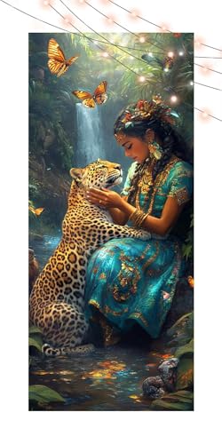 Diamond Painting Leopard, Diamant Painting Bilder Erwachsene Frau, DIY Diamond Art Kinder Malen Nach Zahlen Bastelset, 5D Diamant Kunst Malerei Stickerei Set, Geschenke Home Wand Dekor 75x160cm T1149 von Generic