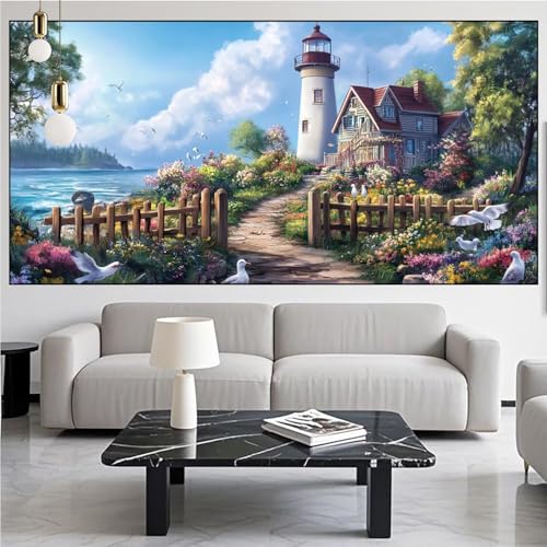 Diamond Painting Leuchtturm Diamont Painting Bilder Landschaft Malen Nach Zahlen Set für Kinder Erwachsene,Vollbohrung Crystal Bastelset Mädchen Mosaikherstellung,DIY Diamant Malerei 100x300cm KM-760 Diamond Painting Leuchtturm Diamont Painting Bilder Landschaft Malen Nach Zahlen Set für Kinder Erwachsene,Vollbohrung Crystal Bastelset Mädchen Mosaikherstellung,DIY Diamant Malerei 100x300cm KM-760 von Generic