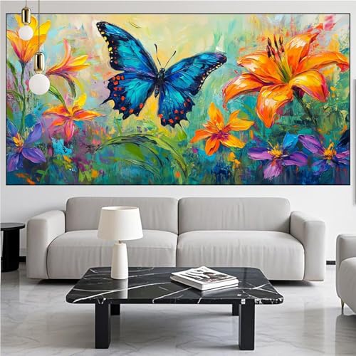 Diamond Painting Lilie Diamont Painting Bilder Schmetterling Malen Nach Zahlen Set für Kinder Erwachsene,5D Vollbohrung Crystal Bastelset Mädchen Mosaikherstellung,DIY Diamant Malerei 100x300cm KM-854 Diamond Painting Lilie Diamont Painting Bilder Schmetterling Malen Nach Zahlen Set für Kinder Erwachsene,5D Vollbohrung Crystal Bastelset Mädchen Mosaikherstellung,DIY Diamant Malerei 100x300cm KM-854 von Generic