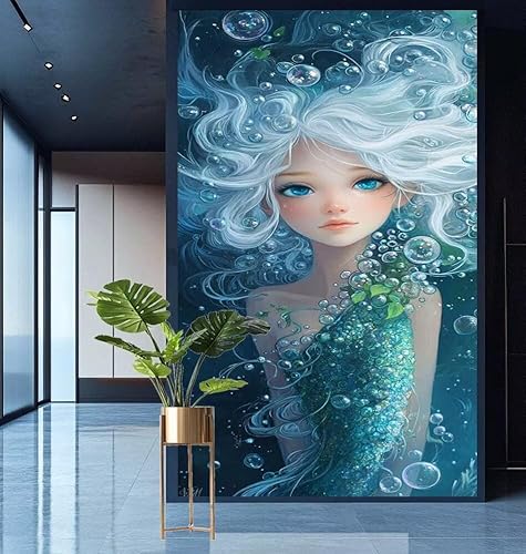 Diamond Painting Märchen Diamont Painting Bilder Meerjungfrau Malen Nach Zahlen Set für Kinder Erwachsene,5D Crystal Bastelset Mädchen Mosaikherstellung,DIY Diamant Malerei für Geschenke 30x80cm E873 von Generic