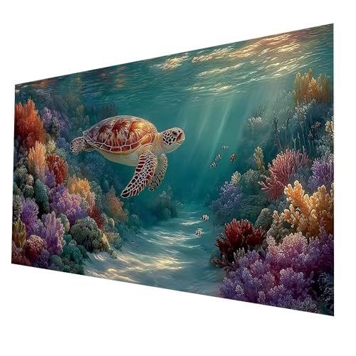 Diamond Painting Meeresschildkröten mit Diamond Painting Zubehör Set 200 x 100CM, Diamant Malen Nach Zahlen Fisch, Diamant Cross Stitch Stickerei Bastelset Erwachsene für Zimmer Deko model-7364 von Generic