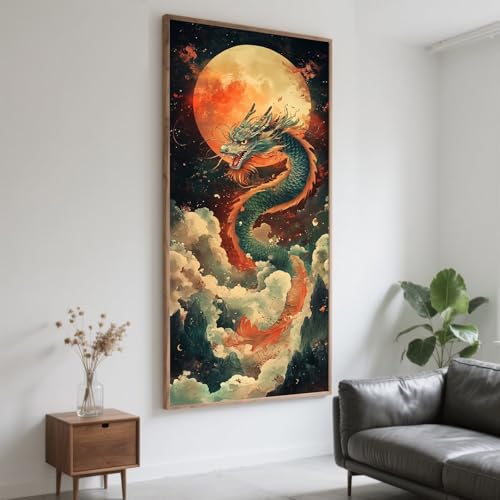 Diamond Painting Mond Diamont Painting Bilder Drachen Malen Nach Zahlen set für Erwachsene,5D Vollbohrung Crystal Bastelset Mosaikherstellung,DIY Diamant Malerei für Geschenke Wanddeko 30x60cm XD1070 Diamond Painting Mond Diamont Painting Bilder Drachen Malen Nach Zahlen set für Erwachsene,5D Vollbohrung Crystal Bastelset Mosaikherstellung,DIY Diamant Malerei für Geschenke Wanddeko 30x60cm XD1070 von Generic