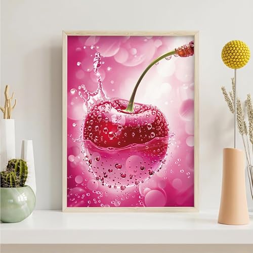 Diamond Painting Obst, Kirsche Diamond Painting Erwachsene Anfänger, DIY 5D Runder Vollbohrer Diamant Malerei Stickerei Set Kreuzstich Set zur Home Wand Dekoration Geschenke 30x40cm PjY4558 B-6 von Generic