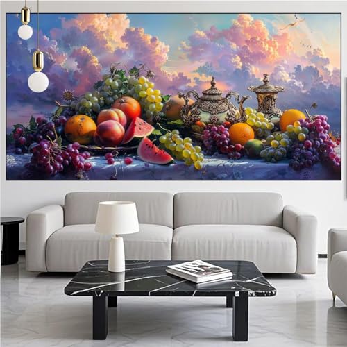 Diamond Painting Obst Diamond Painting Erwachsene 30x80cm Diamant Malerei Orange Malen Nach Zahlen DIY Strass Kunst Mosaikherstellung Crystal Stickerei Malerei Kits für Home Dekor Geschenke KM-837 von Generic