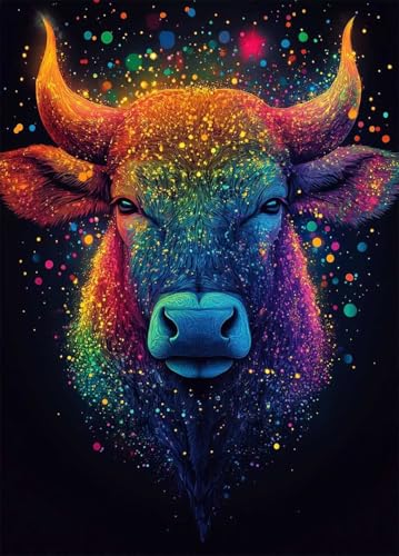 Diamond Painting Ochse Diamant Painting Bilder Tier Crystal Art 5D DIY Eckige Steine Diamant Malerei Cross Stitch Stickerei Basteln Erwachsene für Home Zimmer Deko, Geschenke (35x50cm) -bby25076C von Generic