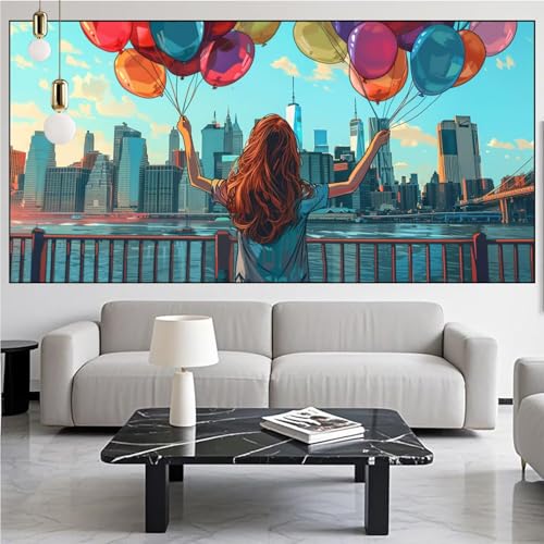 Diamond Painting Paris Diamont Painting Bilder Schönheit Malen Nach Zahlen Set für Kinder Erwachsene,5D Vollbohrung Crystal Bastelset Mädchen Mosaikherstellung,DIY Diamant Malerei 80x200cm KM-642 von Generic