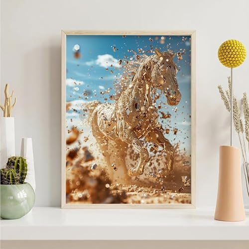 Diamond Painting Pferd, Tier Diamond Painting Erwachsene Anfänger, DIY 5D Runder Vollbohrer Diamant Malerei Stickerei Set Kreuzstich Set zur Home Wand Dekoration Geschenke 60x80cm PjY4390 L-A Diamond Painting Pferd, Tier Diamond Painting Erwachsene Anfänger, DIY 5D Runder Vollbohrer Diamant Malerei Stickerei Set Kreuzstich Set zur Home Wand Dekoration Geschenke 60x80cm PjY4390 L-A von Generic