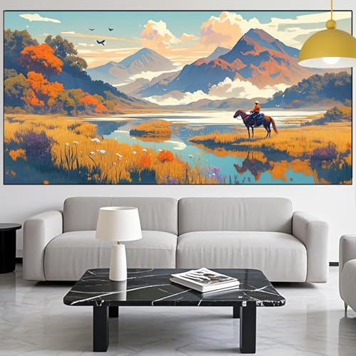 Diamond Painting Pferd Diamont Painting Bilder Berg Malen Nach Zahlen Set für Kinder Erwachsene,5D Vollbohrung Crystal Bastelset Mädchen Mosaikherstellung,Diamant Malerei Geschenke 100x300cm YM-1044 Diamond Painting Pferd Diamont Painting Bilder Berg Malen Nach Zahlen Set für Kinder Erwachsene,5D Vollbohrung Crystal Bastelset Mädchen Mosaikherstellung,Diamant Malerei Geschenke 100x300cm YM-1044 von Generic