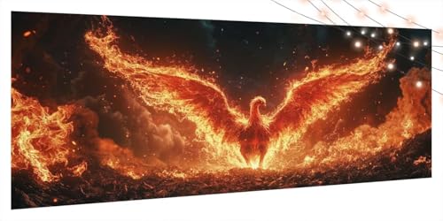 Diamond Painting Phönix, Diamond Painting Erwachsene Groß XXL 90x180cm, DIY Diamand Art Mosaikherstellung Zubehör, 5D Diamant Stickerei Kits für Anfänger und Kinder, Wand Dekor Wohnzimmer Feuer T192 von Generic