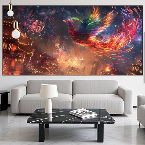 Diamond Painting Phönix Diamond Painting Erwachsene 30x80cm Diamant Malerei Stadt Malen Nach Zahlen DIY Strass Kunst Mosaikherstellung Crystal Stickerei Malerei Kits für Home Dekor Geschenke KM-245 von Generic