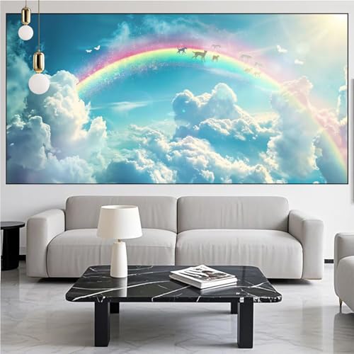 Diamond Painting Regenbogen Diamond Painting Erwachsene Groß xxl 100x300cm Diamant Malerei Abstrakt Malen Nach Zahlen DIY Strass Kunst Mosaikherstellung Crystal Stickerei Malerei Kits,Dekor KM-643 von Generic