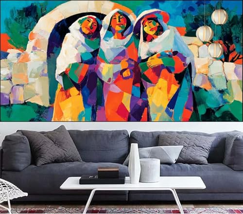 Diamond Painting Retro Diamant Painting Bilder Abstrakt Malen Nach Zahlen Erwachsene DIY Mosaikherstellung Puzzle,Diamant Malerei Stickerei Kreuzstich set,Deko Geschenke für Frauen 100x300cm VQ-616 von Generic
