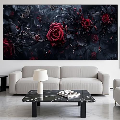 Diamond Painting Rose Diamond Painting Erwachsene 30x60cm Diamant Malerei Garten Malen Nach Zahlen DIY Strass Kunst Mosaikherstellung Crystal Stickerei Malerei sets für Home Wand Dekor Geschenke XD587 von Generic
