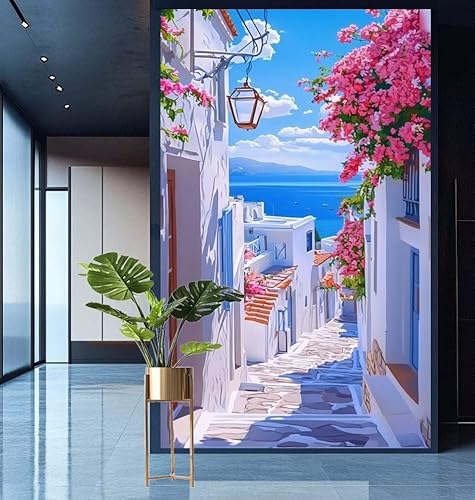 Diamond Painting Santorin Diamond Painting Erwachsene Groß xxl 80x200cm Diamant Malerei Landschaft Malen Nach Zahlen DIY Strass Kunst Mosaikherstellung Crystal Stickerei Malerei Kits,Dekor Gifts E861 von Generic
