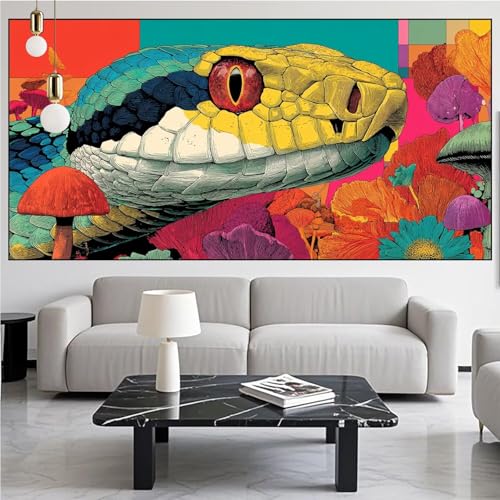 Diamond Painting Schlange Diamond Painting Erwachsene Groß xxl 90x180cm Diamant Malerei Tier Malen Nach Zahlen DIY Strass Kunst Mosaikherstellung Crystal Stickerei Malerei Kits für Home Dekor KM-93 von Generic