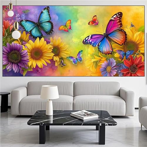 Diamond Painting Schmetterling Diamond Painting Erwachsene Groß xxl 70x180cm Diamant Malerei Blume Malen Nach Zahlen DIY Strass Kunst Mosaikherstellung Crystal Stickerei Malerei Kits,Dekor KM-469 von Generic