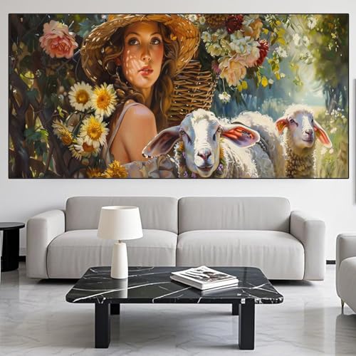 Diamond Painting Schönheit Diamond Painting Erwachsene Groß xxl 90x250cm Diamant Malerei Schaf Malen Nach Zahlen DIY Strass Kunst Mosaikherstellung Crystal Stickerei sets,Home Dekor Geschenke XD623 von Generic