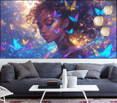 Diamond Painting Schönheit Diamond Painting Kinder Schmetterling Diamant Malerei Anfänger Diamant Kunst Malerei Stickerei,Malen Nach Zahlen Bastelset Erwachsene Kristall Puzzle Gifts 90x180cm QL-819 von Generic