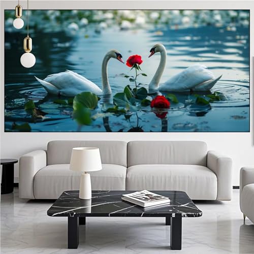 Diamond Painting Schwan Diamont Painting Bilder Paar Malen Nach Zahlen Set für Kinder Erwachsene,5D Vollbohrung Crystal Bastelset Mädchen Mosaikherstellung,DIY Diamant Malerei,Geschenke 40x70cm KM-838 Diamond Painting Schwan Diamont Painting Bilder Paar Malen Nach Zahlen Set für Kinder Erwachsene,5D Vollbohrung Crystal Bastelset Mädchen Mosaikherstellung,DIY Diamant Malerei,Geschenke 40x70cm KM-838 von Generic